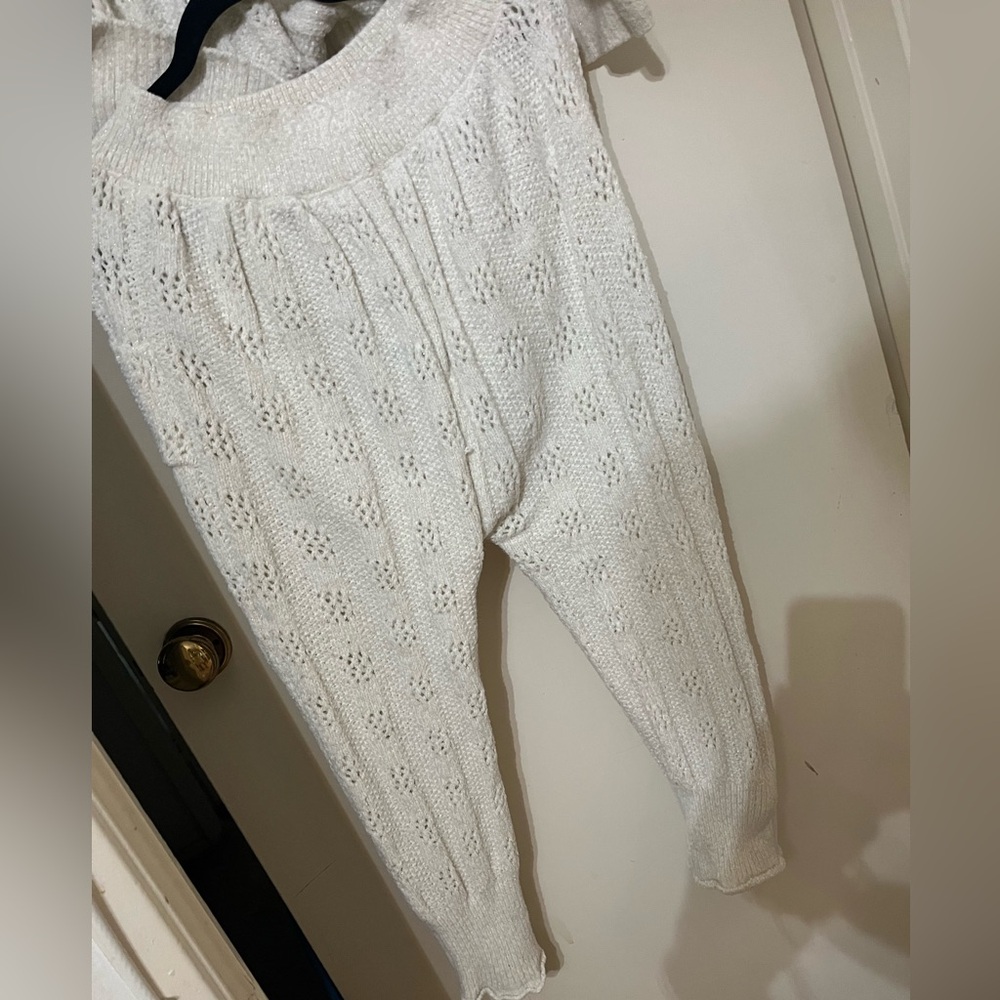 Free People White Knit Sweater and Slouchy Pant Set - Picture 9 of 11